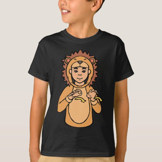 T-shirt Lion ASL Gesture mains sourdes perte d'audition se (Devant)