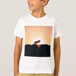 T-shirt Lion au coucher du soleil Vivre à la lisière