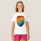 T-shirt Lion aux couleurs arc-en-ciel (Devant entier)