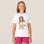 T-shirt Lion avec brosse à dents (Devant entier)