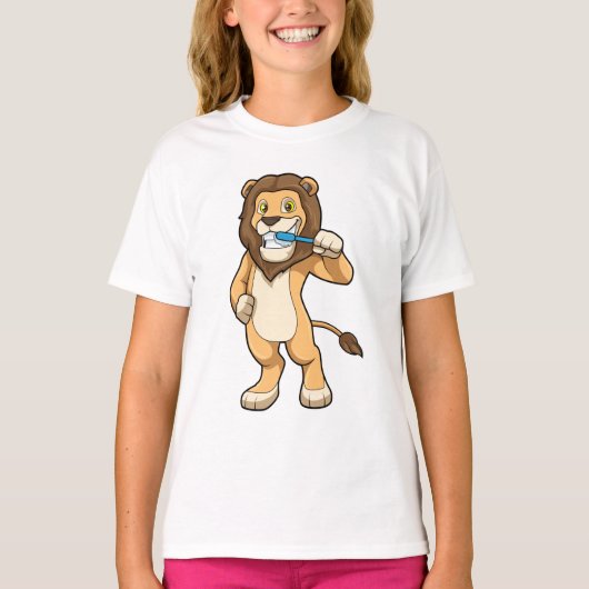 T-shirt Lion avec brosse à dents (Devant)