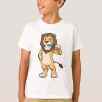 Lion avec brosse à dents