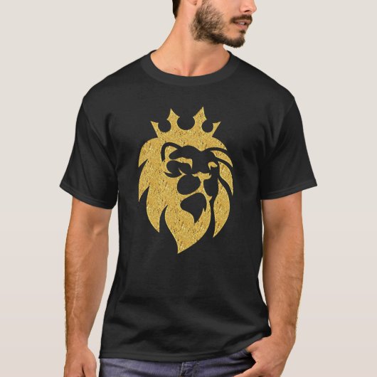 T-shirt Lion Avec Couronne - Style Or 1 (Devant)