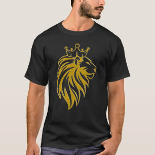 T-shirt Lion Avec Couronne - Style Or 2