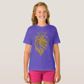 T-shirt Lion Avec Couronne - Style Or 2 (Devant entier)