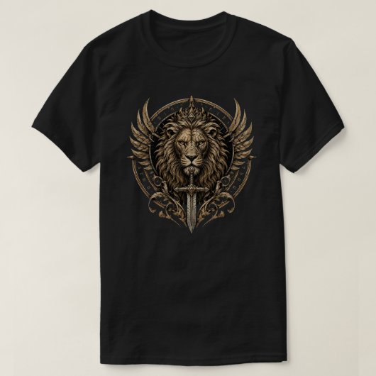 T-shirt Lion avec Épée (Design devant)