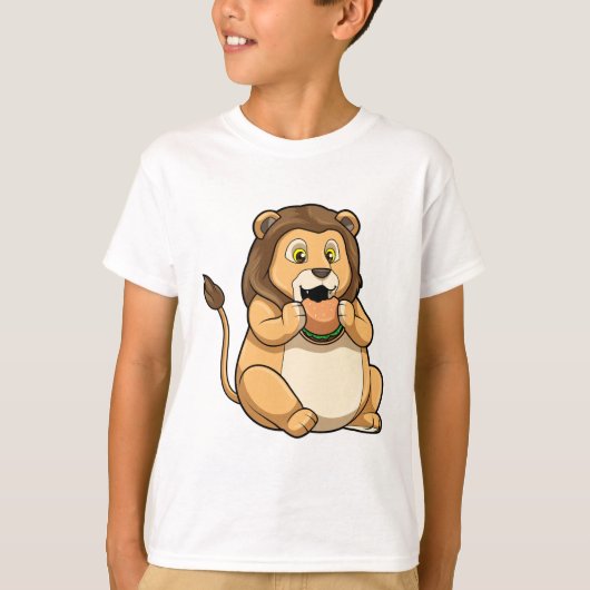 T-shirt Lion avec hamburger (Devant)
