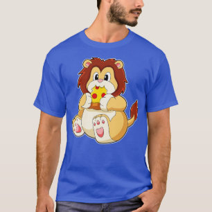 T-shirt Lion avec morceau de pizza Salami