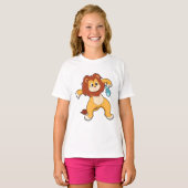 T-shirt Lion avec poisson (Devant entier)