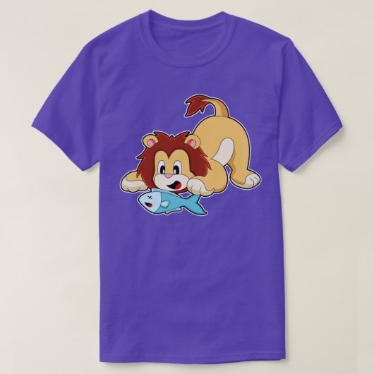 T-shirt Lion avec poisson 1 (Design devant)