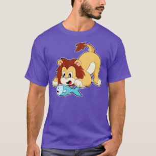 T-shirt Lion avec poisson 1