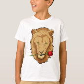 T-shirt Lion avec Rose (Devant)