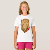 T-shirt Lion avec Rose (Devant entier)