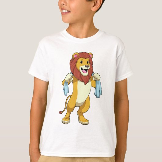 T-shirt Lion avec serviette pour douche (Devant)