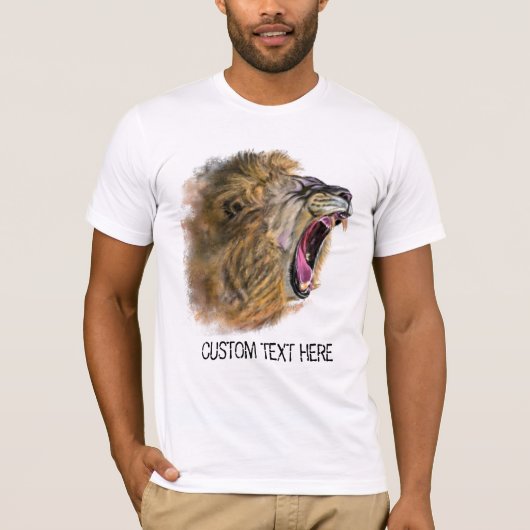 T-shirt Lion avec texte personnalisé (Devant)