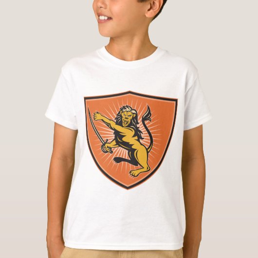 T-shirt Lion Avec Une Épée (Devant)