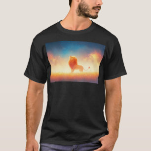 T-shirt Lion Baigné dans l'Étreinte du Coucher de Soleil