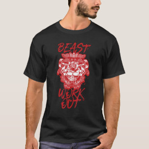 T-shirt Lion Beast Bodybuilding Entraînement Salle De Fitn