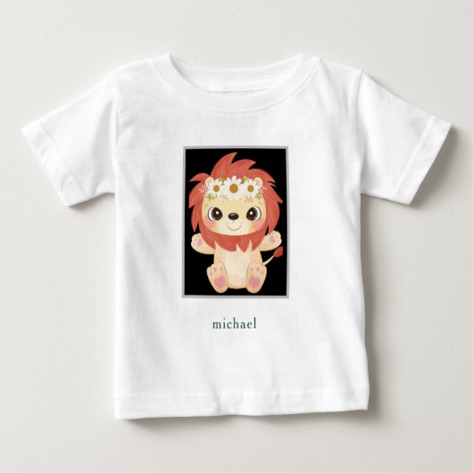 T-shirt Lion Bébé coloré (Devant)