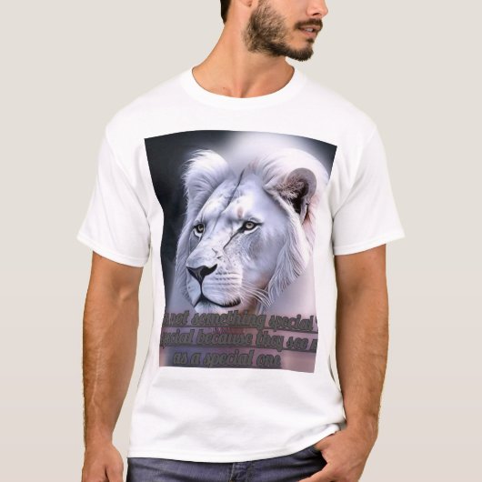 T-shirt lion blanc (Devant)
