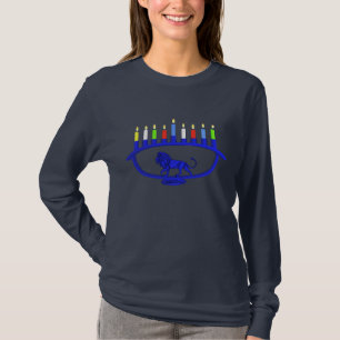 T-shirt Lion bleu Menorah