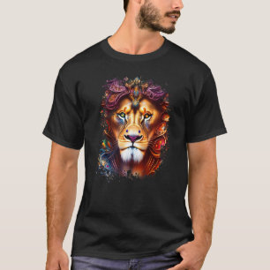 T-shirt Lion Chat Sauvage Roi Animal Coloré Jungle