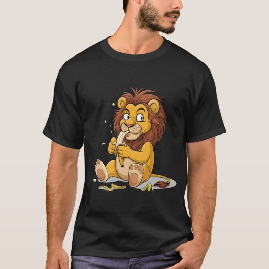 T-shirt Lion Cheeky Manger une banane (Devant)
