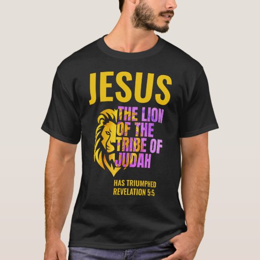 T-shirt Lion chrétien de la tribu de Juda JÉSUS (Devant)