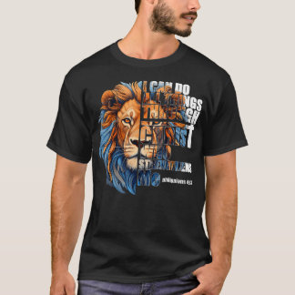T-shirt Lion chrétien Je peux faire toutes choses par le C