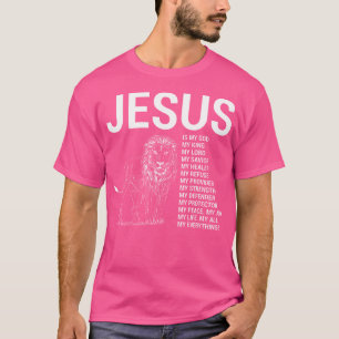 T-shirt Lion Christian Jésus Est Mon Dieu Roi Seigneur Et