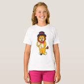 T-shirt Lion comme Gentleman avec Casquette (Devant entier)