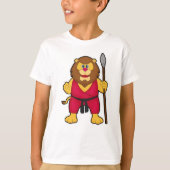 T-shirt Lion comme guerrier avec Spear (Devant)