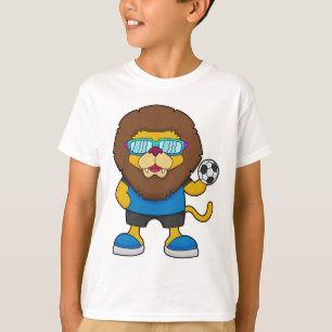 T-shirt Lion comme joueur de football avec Soccer