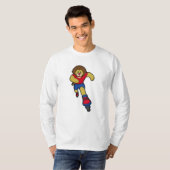 T-shirt Lion comme patineur avec patins en ligne (Devant entier)