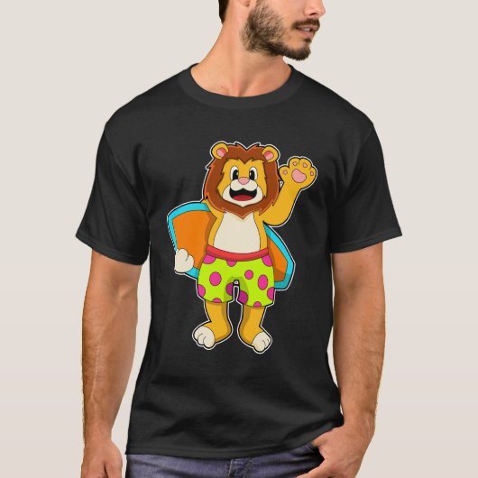 T-shirt Lion comme surfer avec Surfer (Devant)