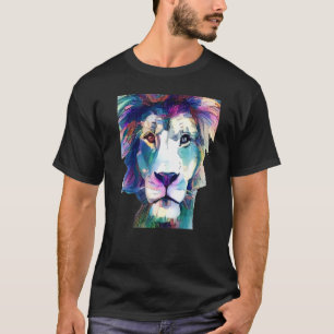 T-shirt Lion cool Aux Couleurs Lumineuses Créé Par Ai