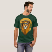 T-shirt Lion cool avec casque musique (Devant entier)