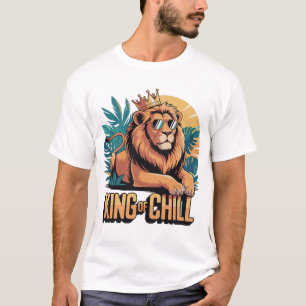 T-shirt Lion cool avec Couronne & Lunettes de soleil Desig