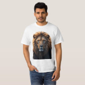 T-shirt Lion cosmique majestueux (Devant entier)