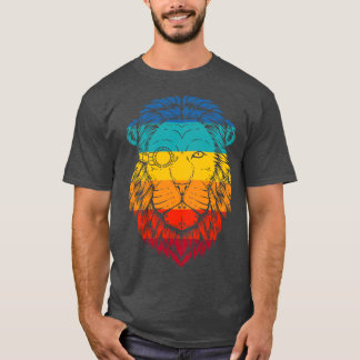 T-shirt Lion Cyberpunk rétro
