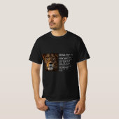 T-shirt Lion d'Afrique imprimer blanc texte pour lui noir (Devant entier)