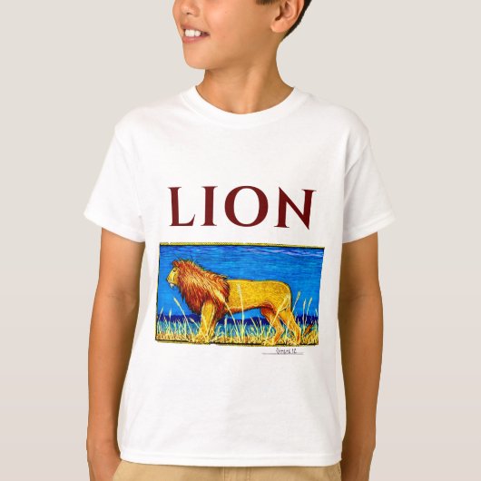 T-shirt Lion dans l'herbe haute (Devant)