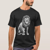 T-shirt Lion de crouching du Regal en gris et blanc (Devant)