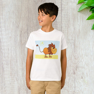 T-shirt Lion de dessin animé drôle sous le soleil Animal d