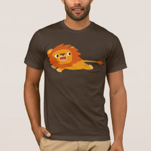 T-shirt Lion de Dessin Animé Mignon qui Court