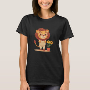 T-shirt Lion de jardinage Garder son calme avec un pouce v