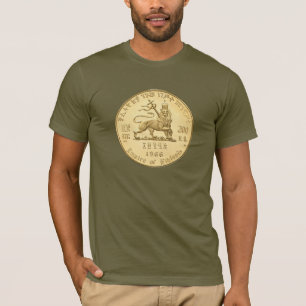 T-shirt Lion de Juda - Jah Army Or - Chemise Rasta Reggae
