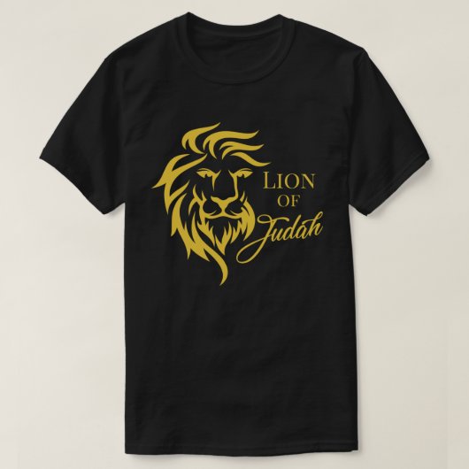 T-shirt Lion de Juda Jaune doré chrétien évangélique (Design devant)