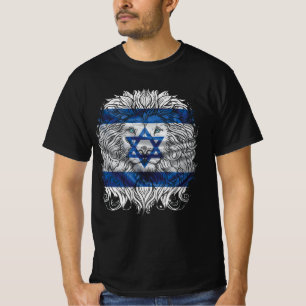 T-shirt Lion De Juda Pride Juive Israël Drapeau Jérusalem 