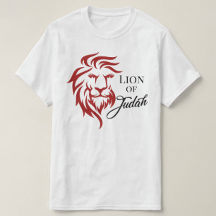 T-shirt Lion de Juda Rouge Noir Biblique chrétienne